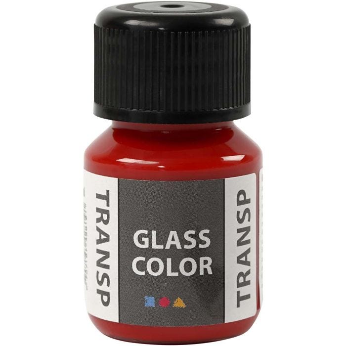 Glass Color Transparent lasimaali, punainen, 30 ml/ 1 pll