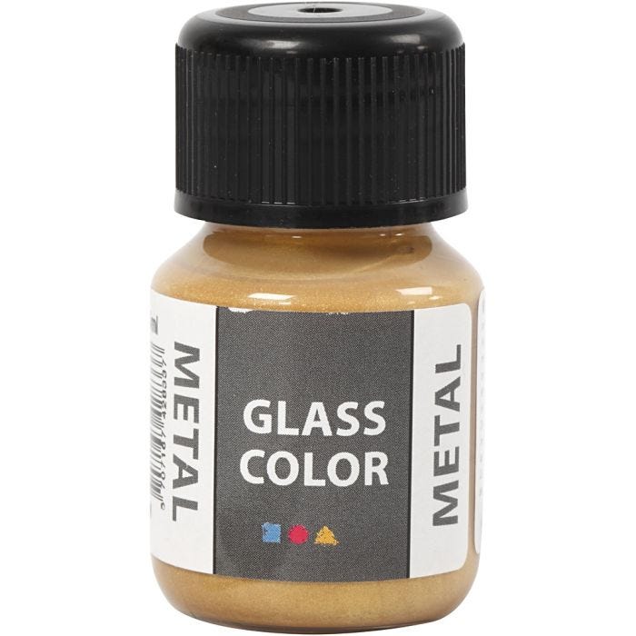Glas Color Metal lasimaali, kulta, 30 ml/ 1 pll