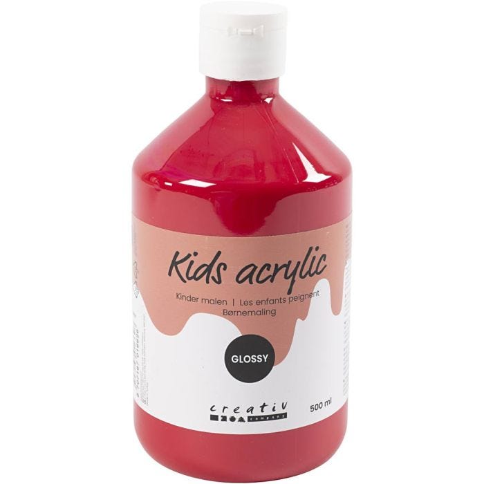 Akryylimaali Kiiltävä, peruspunainen, 500 ml/ 1 pll