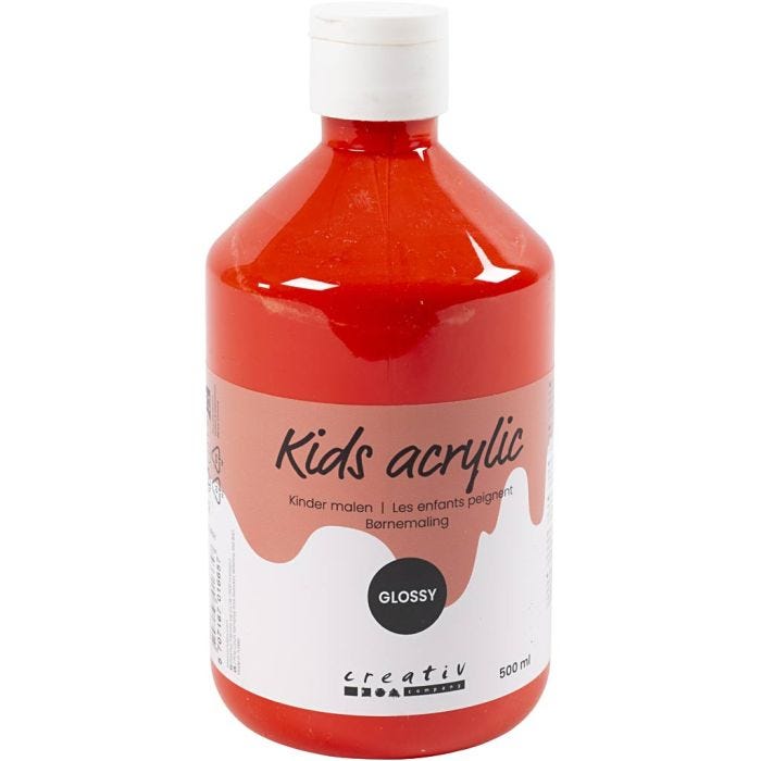 Akryylimaali Kiiltävä, punainen, 500 ml/ 1 pll