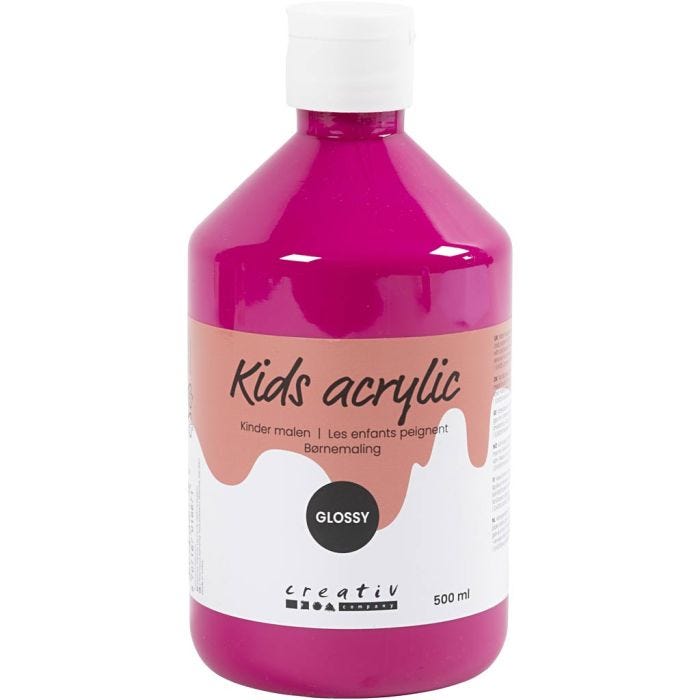 Akryylimaali Kiiltävä, pinkki, 500 ml/ 1 pll