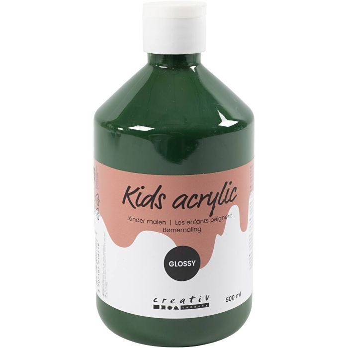 Akryylimaali Kiiltävä, tummanvihreä, 500 ml/ 1 pll