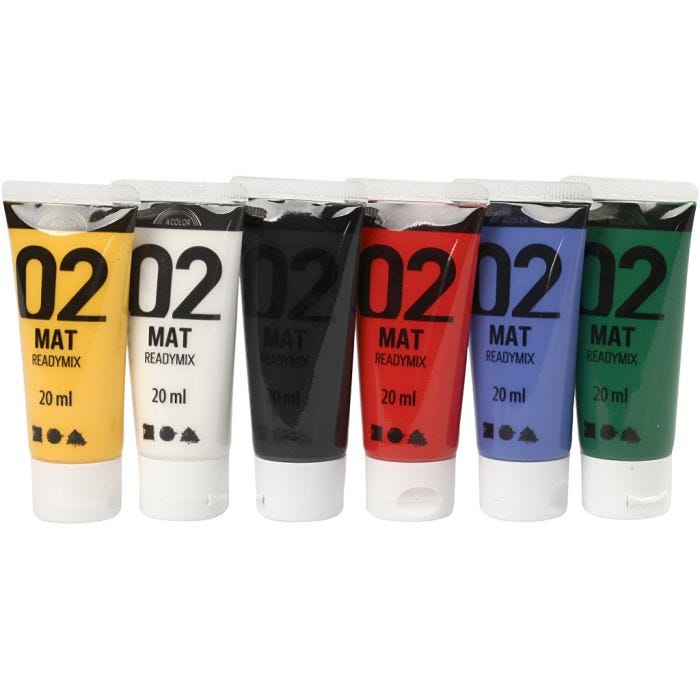 Akryylimaali Matta, perusvärilajitelma, 6x20 ml/ 1 pkt