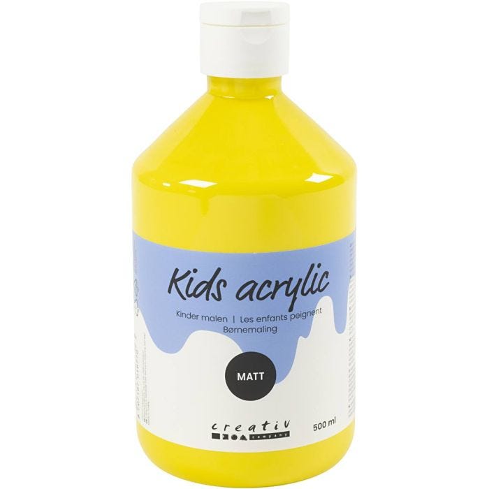 Akryylimaali Matta, peruskeltainen, 500 ml/ 1 pll