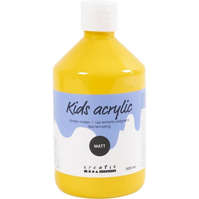 Akryylimaali Matta, keltainen, 500 ml/ 1 pll