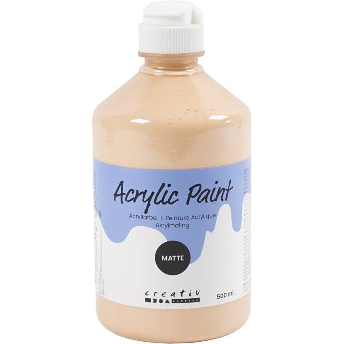 Akryylimaali Matta, vaalea puuteri, 500 ml/ 1 pll