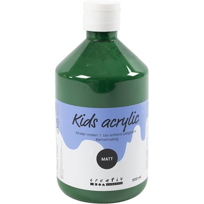 Akryylimaali Matta, tummanvihreä, 500 ml/ 1 pll