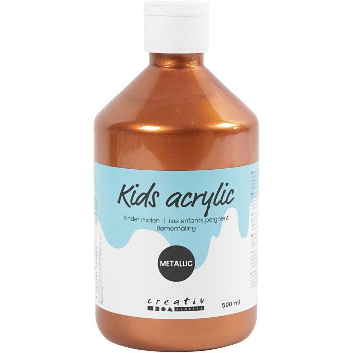 Akryylimaali Metallic, metallinen, metallic-kupari, 500 ml/ 1 pll