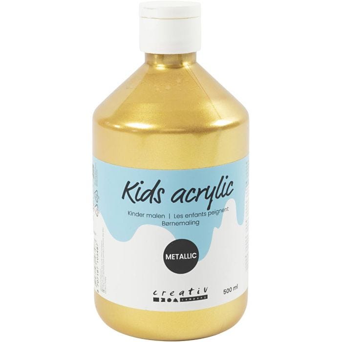 Akryylimaali Metallic, metallinen, kulta, 500 ml/ 1 pll