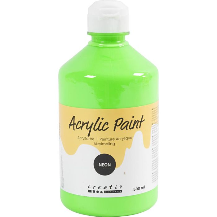 Akryylimaali Neon, neonvihreä, 500 ml/ 1 pll