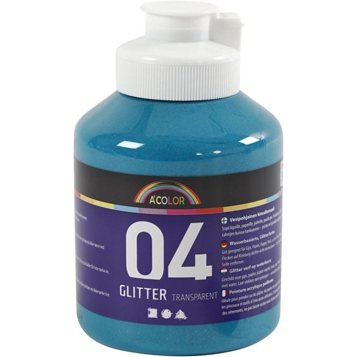 Kimalleakryylimaali, turkoosi, 500 ml/ 1 pll
