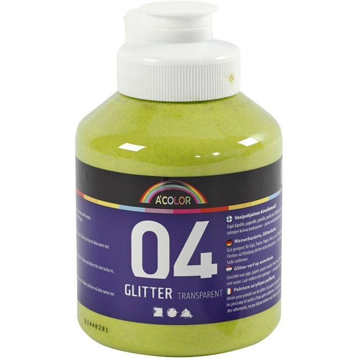 Kimalleakryylimaali, lime vihreä, 500 ml/ 1 pll