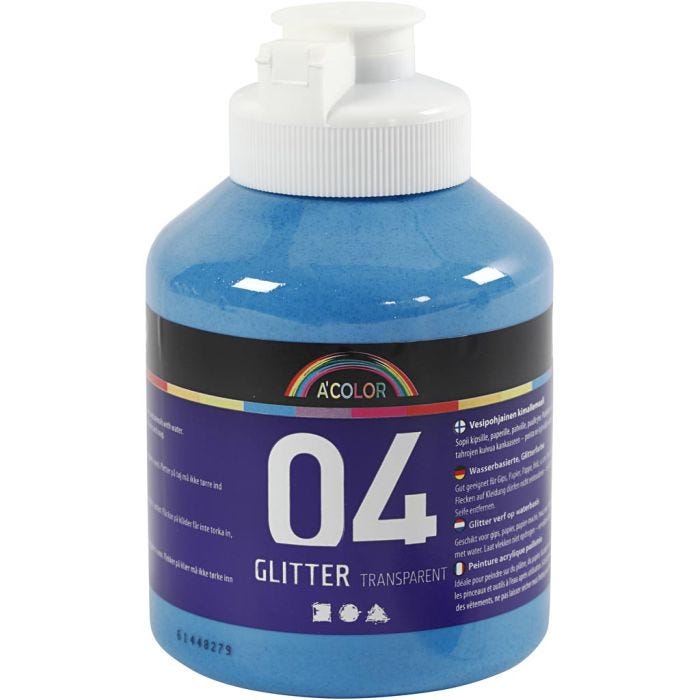 Kimalleakryylimaali, sininen, 500 ml/ 1 pll