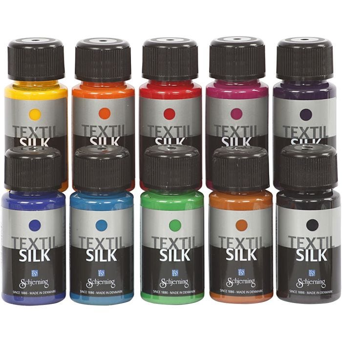 Silkkiväri Textil Silk, värilajitelma, 10x50 ml/ 1 pkt