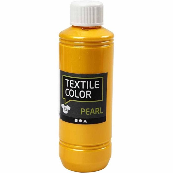 Tekstiiliväri, helmiäinen, keltainen, 250 ml/ 1 pll