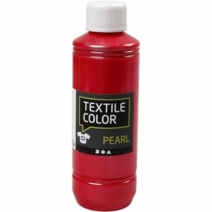 Tekstiiliväri, helmiäinen, punainen, 250 ml/ 1 pll