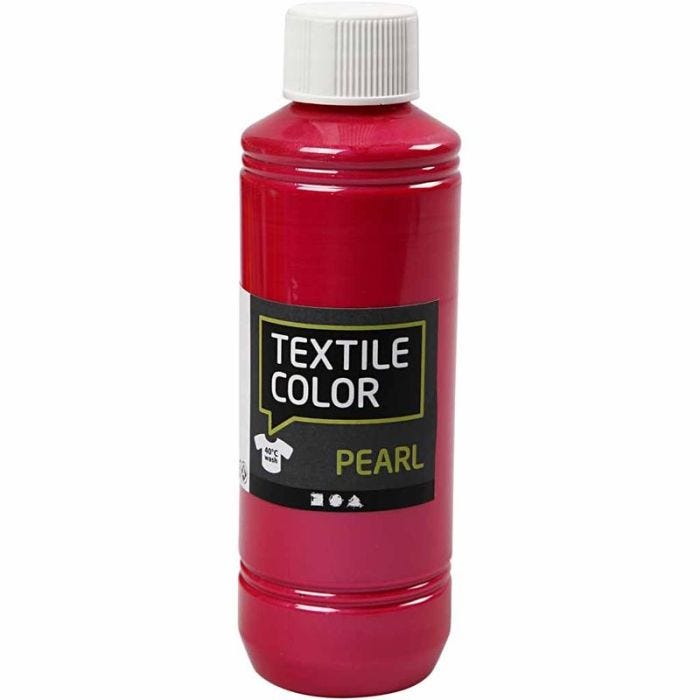 Tekstiiliväri, helmiäinen, pinkki, 250 ml/ 1 pll
