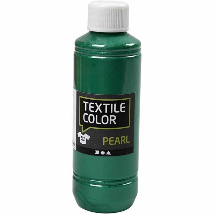 Tekstiiliväri, helmiäinen, vihreä, 250 ml/ 1 pll