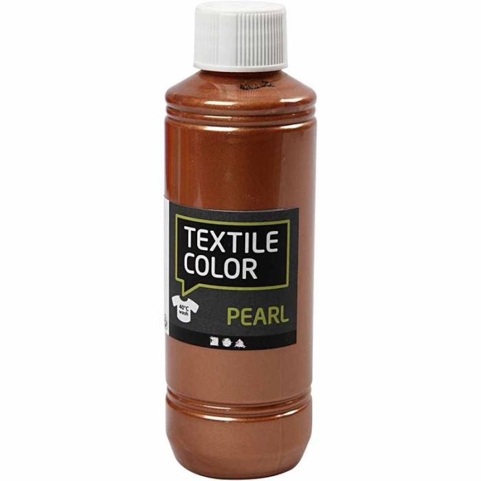 Tekstiiliväri, helmiäinen, kuparin, 250 ml/ 1 pll
