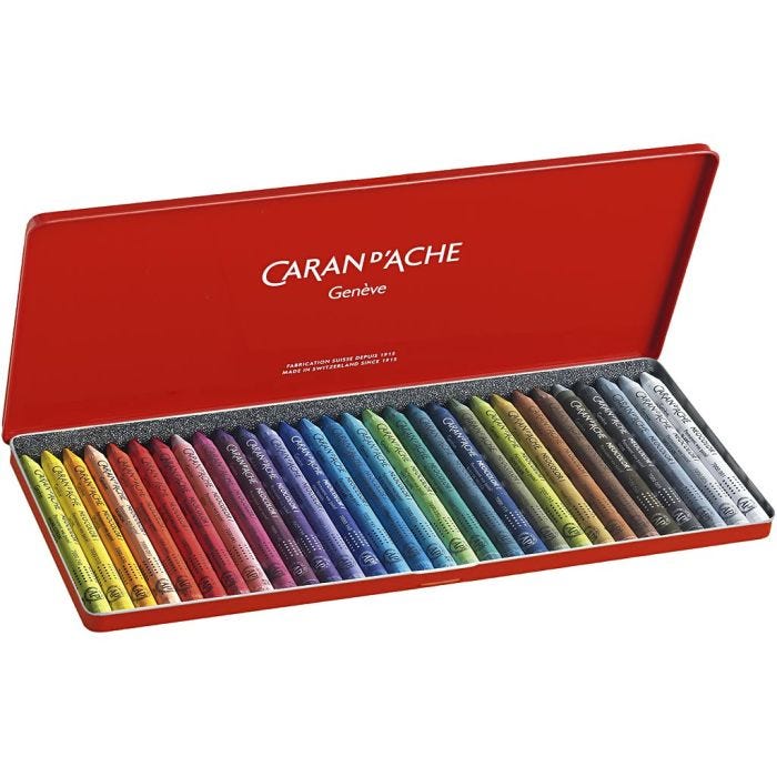 CARAN D’ACHE Neocolor 1, Pit. 10 cm, paksuus 8,5 mm, värilajitelma, 30 kpl/ 1 pkt