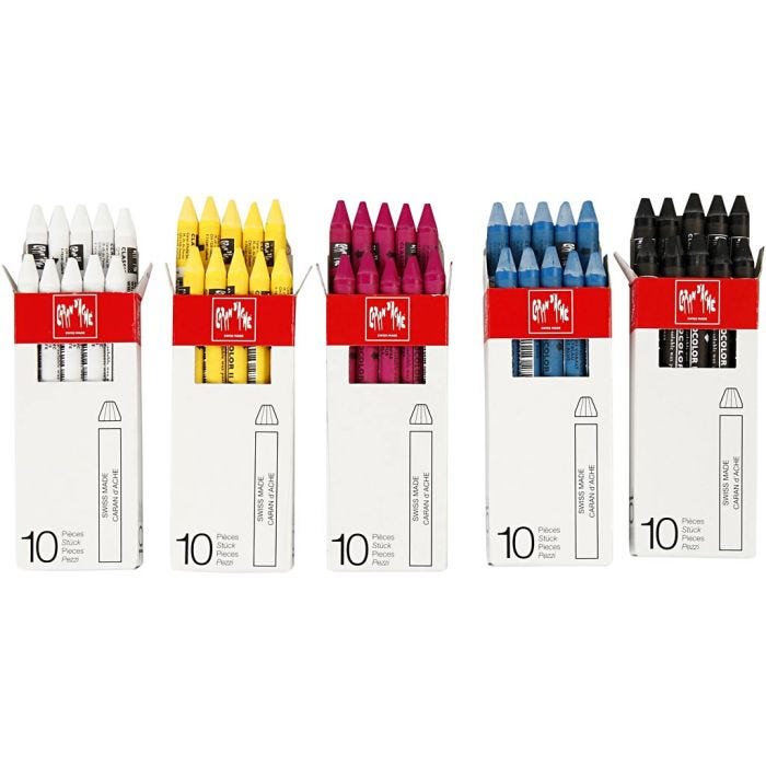 CARAN D’ACHE Caran d'Ache Neocolor II, Pit. 10 cm, paksuus 8,5 mm, värilajitelma, 5x10 kpl/ 1 pkt