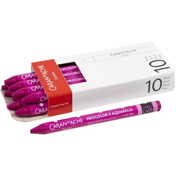 CARAN D’ACHE Caran d'Ache Neocolor II, Pit. 10 cm, paksuus 8,5 mm, crimson (090), 10 kpl/ 1 pkt