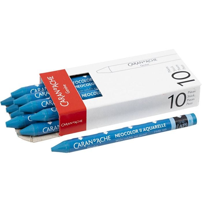 CARAN D’ACHE Caran d'Ache Neocolor II, Pit. 10 cm, paksuus 8,5 mm, cobalt blue (160), 10 kpl/ 1 pkt