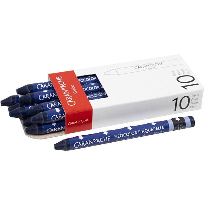 CARAN D’ACHE Caran d'Ache Neocolor II, Pit. 10 cm, paksuus 8,5 mm, prussian blue (159), 10 kpl/ 1 pkt