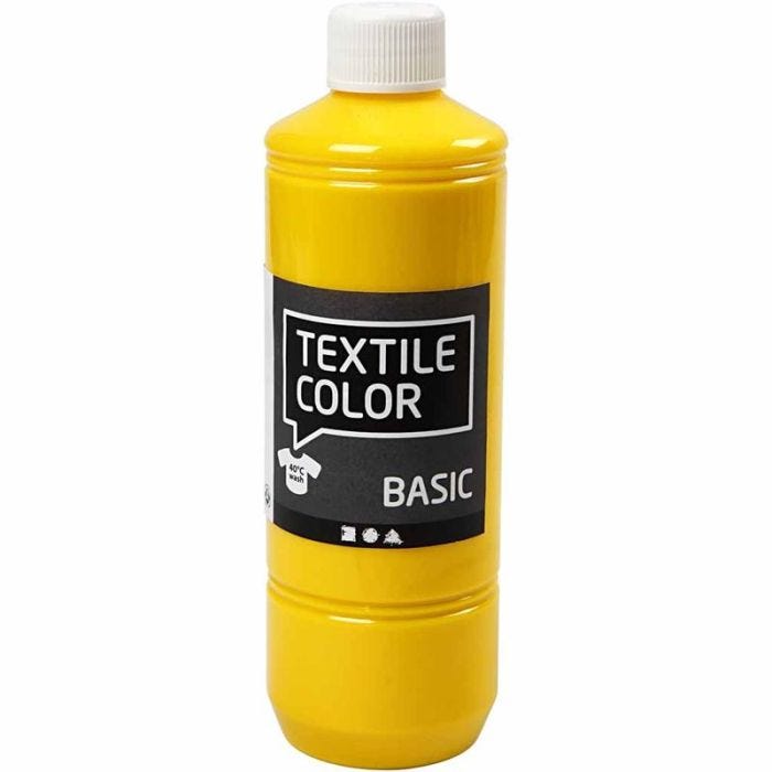 Tekstiiliväri, peruskeltainen, 500 ml/ 1 pll