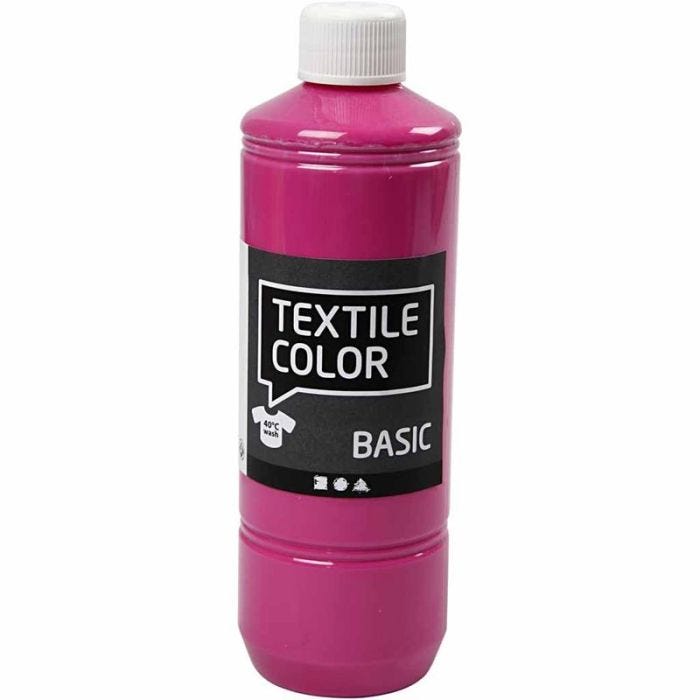 Tekstiiliväri, pinkki, 500 ml/ 1 pll