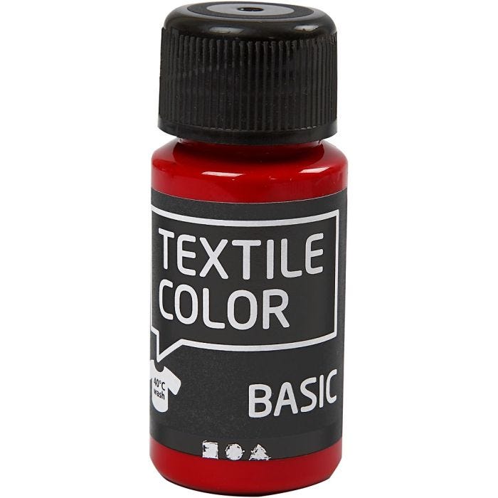 Tekstiiliväri, punainen, 50 ml/ 1 pll