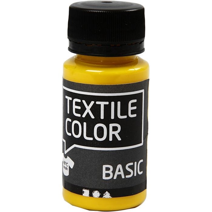Tekstiiliväri, peruskeltainen, 50 ml/ 1 pll