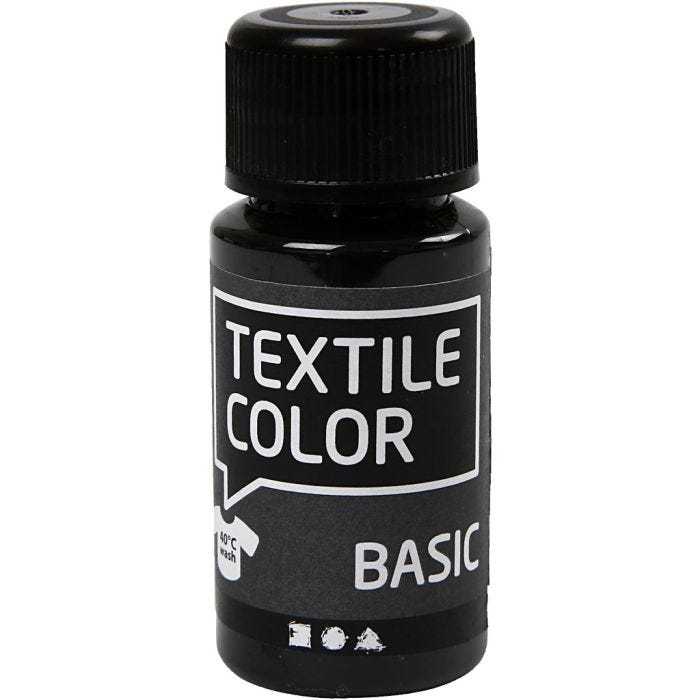 Tekstiiliväri, musta, 50 ml/ 1 pll