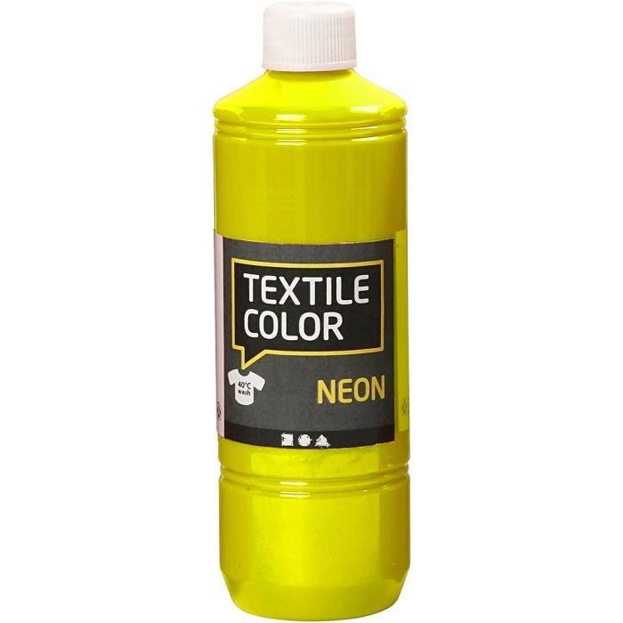 Tekstiiliväri, neonkeltainen, 500 ml/ 1 pll