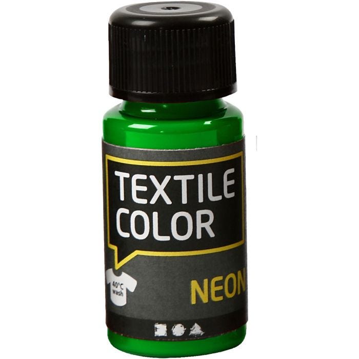 Tekstiiliväri, neonvihreä, 50 ml/ 1 pll