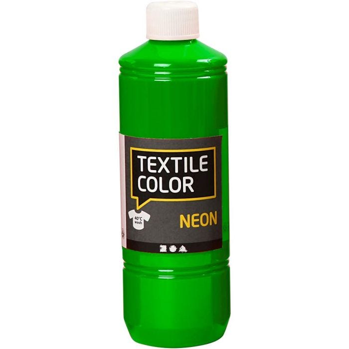 Tekstiiliväri, neonvihreä, 500 ml/ 1 pll