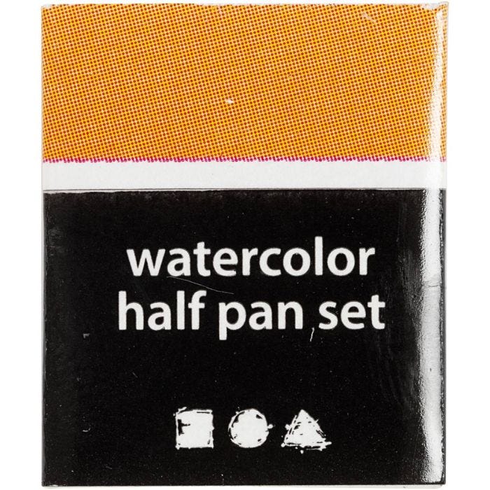 Vesivärit, ½-pan, koko 10x15x20 mm, tummankeltainen, 1 kpl