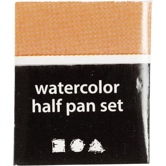 Vesivärit, ½-pan, koko 10x15x20 mm, vaalea puuteri, 1 kpl
