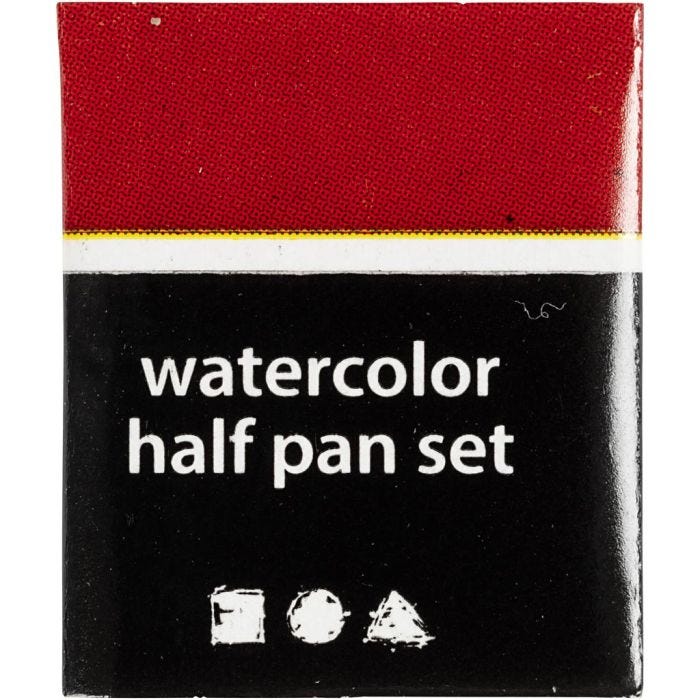 Vesivärit, ½-pan, koko 10x15x20 mm, kirkas punainen, 1 kpl
