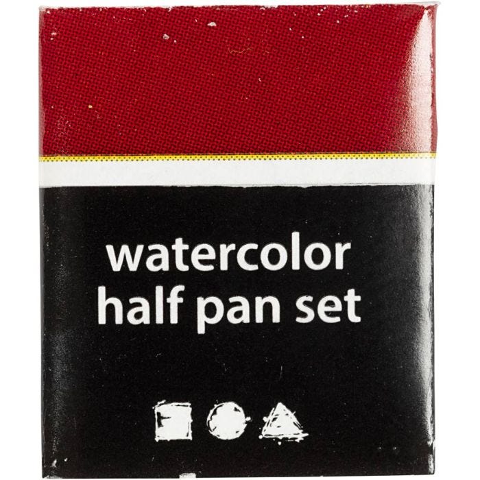 Vesivärit, ½-pan, koko 10x15x20 mm, tummanpunainen, 1 kpl