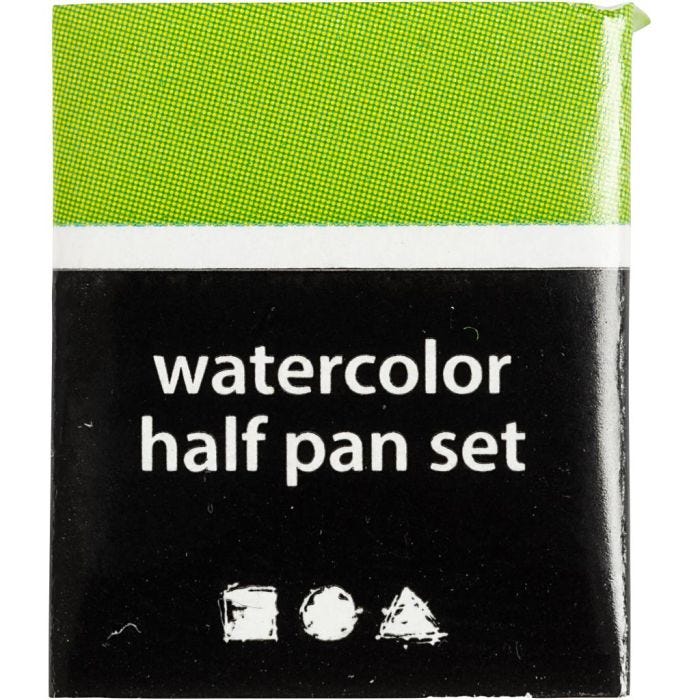 Vesivärit, ½-pan, koko 10x15x20 mm, vaaleanvihreä, 1 kpl
