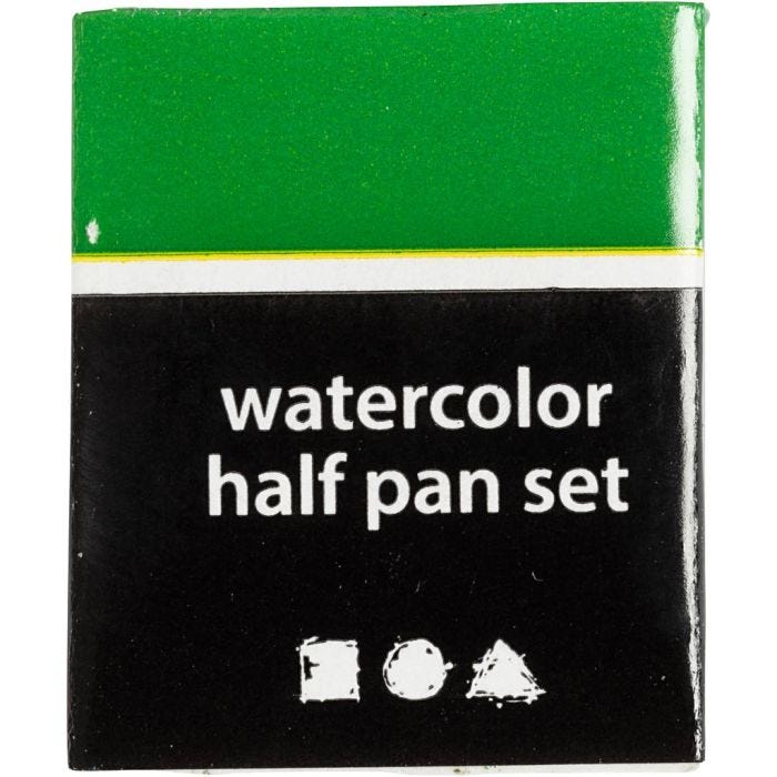 Vesivärit, ½-pan, koko 10x15x20 mm, kirkas vihreä, 1 kpl