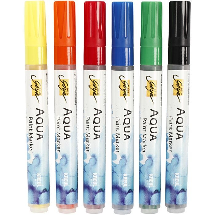 SOLO GOYA vesivärikynä , värilajitelma, 6 kpl/ 1 pkt