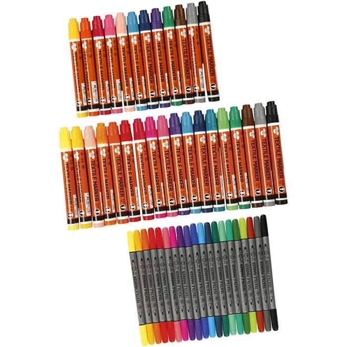 Tekstiilitussit, 50 kpl/ 1 pkt
