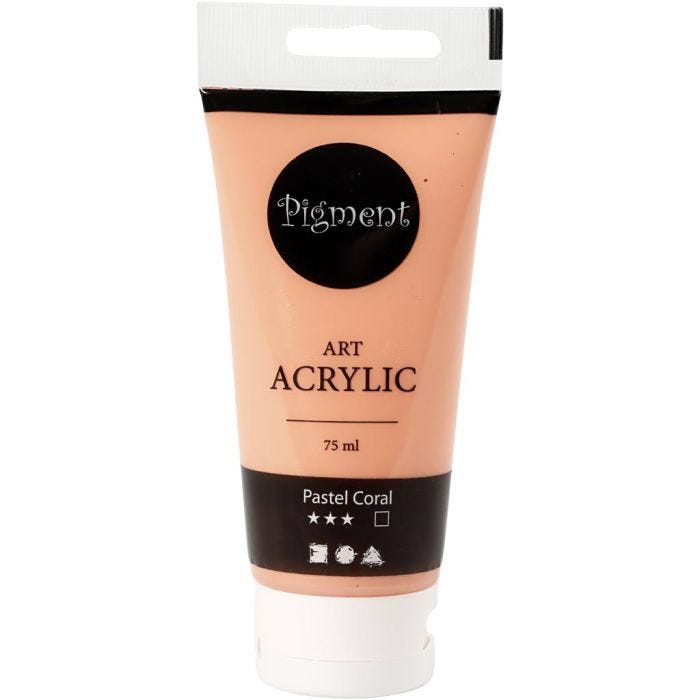 Akryylimaali, puolikiiltävä, peittävä, vaalea puuteri, 75 ml/ 1 pll