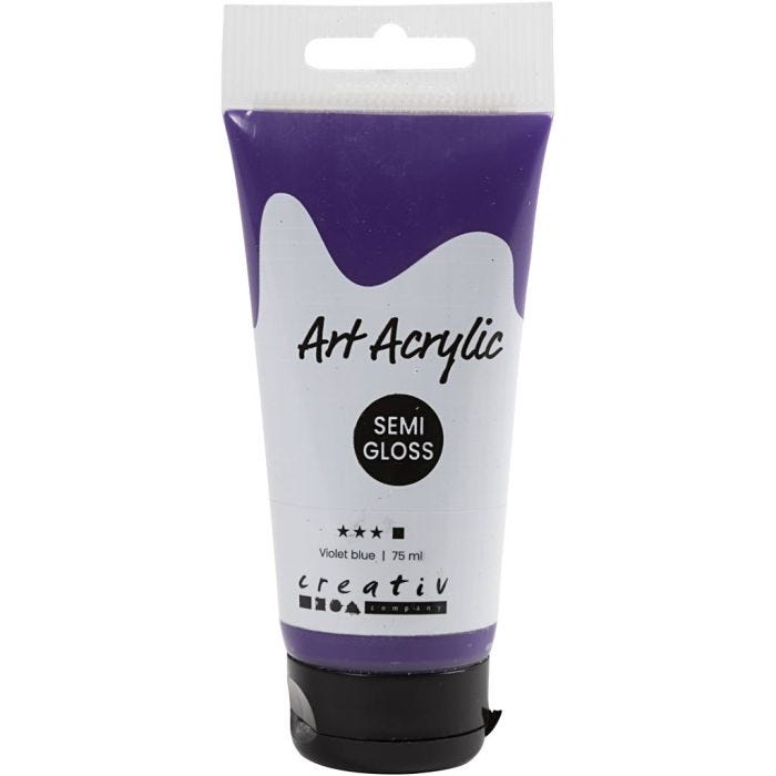 Akryylimaali, puolikiiltävä, peittävä, violet blue, 75 ml/ 1 pll