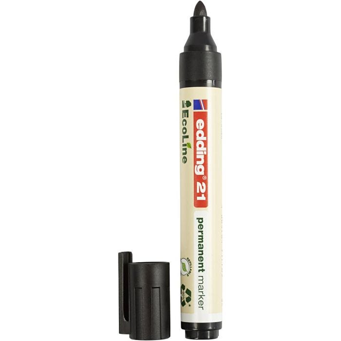 Edding EcoLine tussi, nro 21, paksuus 1,5-3 mm, musta, 1 kpl