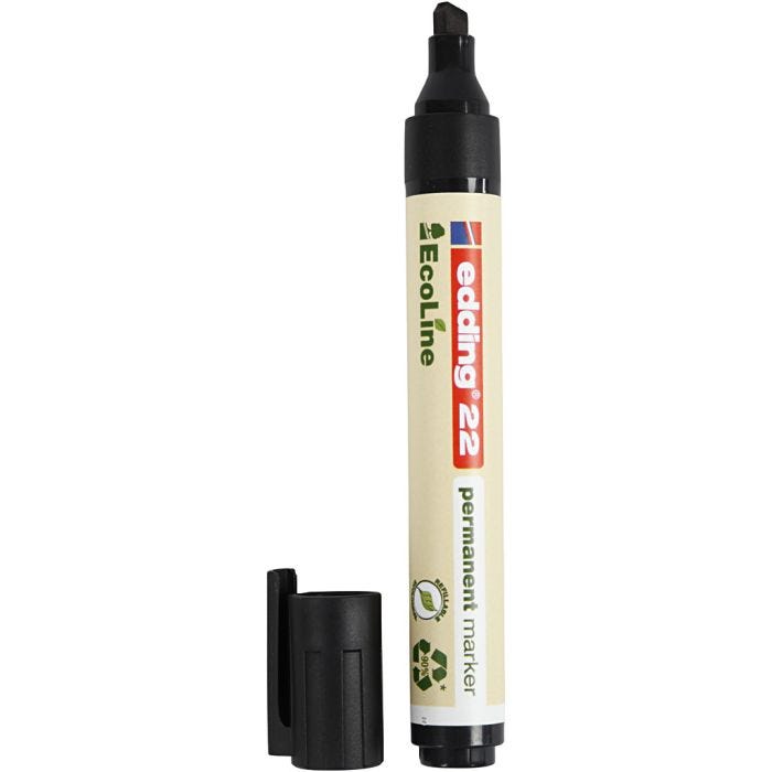 Edding EcoLine -tussit 22, nro 22, paksuus 1x5 mm, musta, 1 kpl