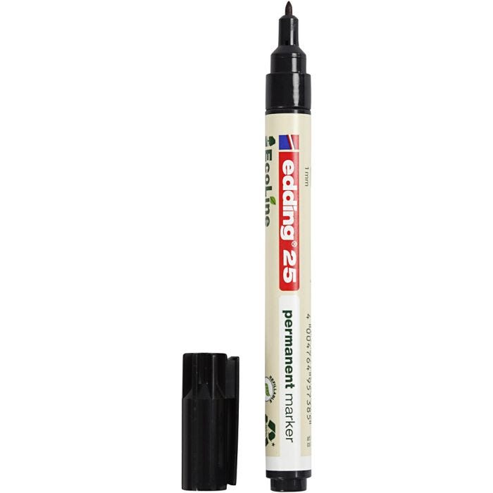 Edding EcoLine-tussi 25, nro 25, paksuus 1 mm, musta, 1 kpl