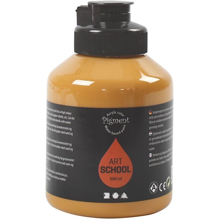 Akryylimaali, puolikiiltävä, peittävä, okra, 500 ml/ 1 pll